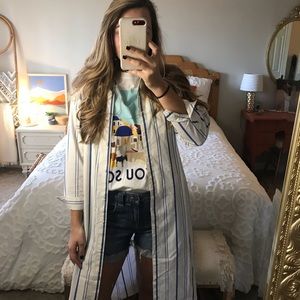 Urban Outfitters Striped Button Down Tunic